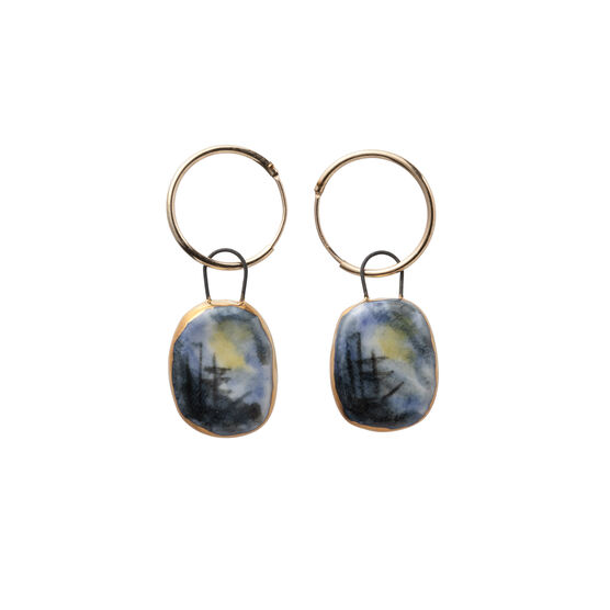 Shipwreck porcelain pendant earrings